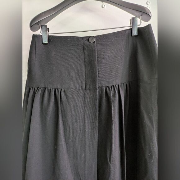 Giorgio Armani Vintage Wool Classic Black A-Line Wrap Maxi Skirt Size 48 - Picture 2 of 8